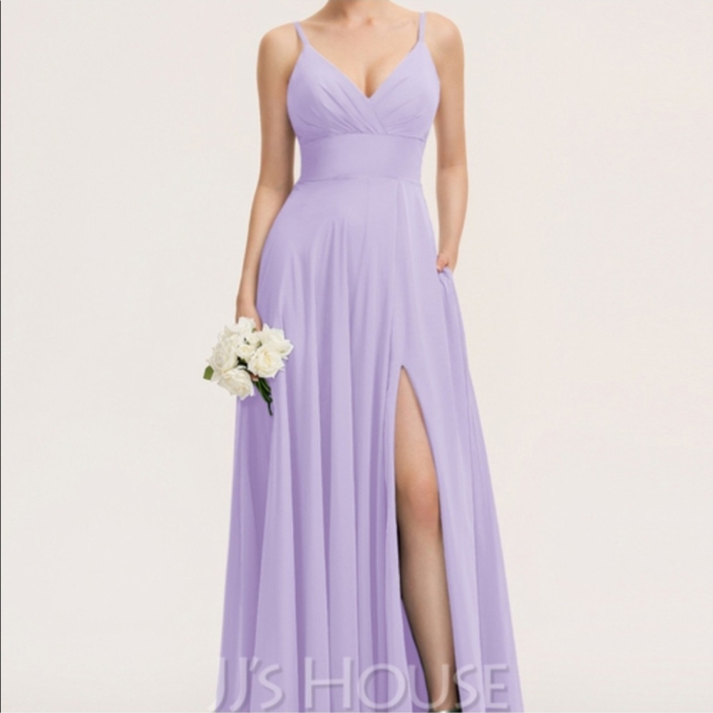 JJs House Lilac Maxi Dress with Slit